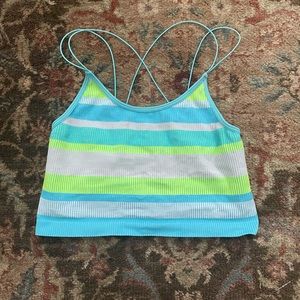 Spaghetti strap tank-crop top
